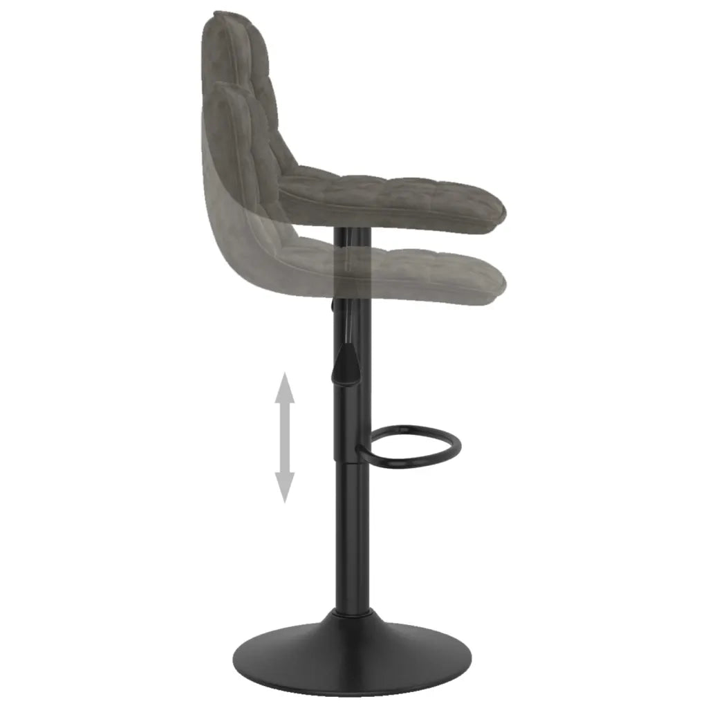 Sedie da Bar 2 pz Grigio Scuro in Velluto 333992