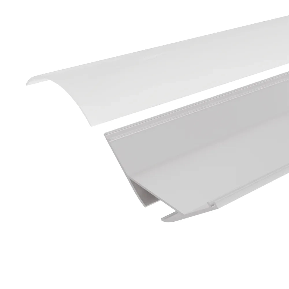 Profilo angolare in alluminio silver 2mt per doppia striscia led