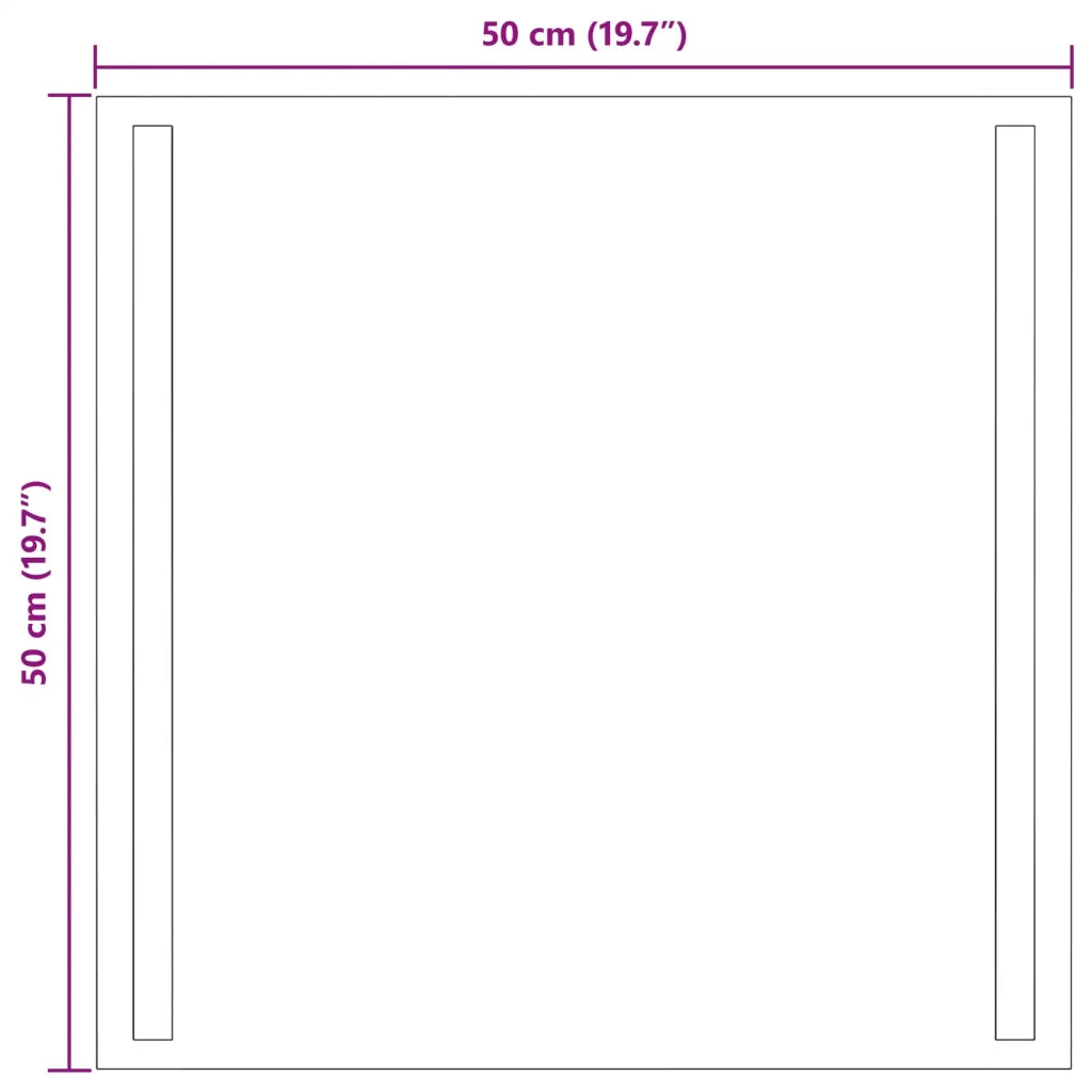 Specchio da bagno LED Trasparente 50 x 50 cm vetro temperato 42045789