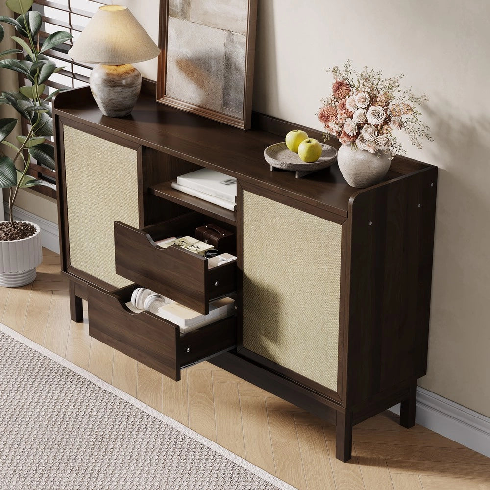 Mobile Credenza con Ante Scorrevoli e Cassetti ¨C MINIMAL ¨C Legno, Soggiorno e Sala da Pranzo