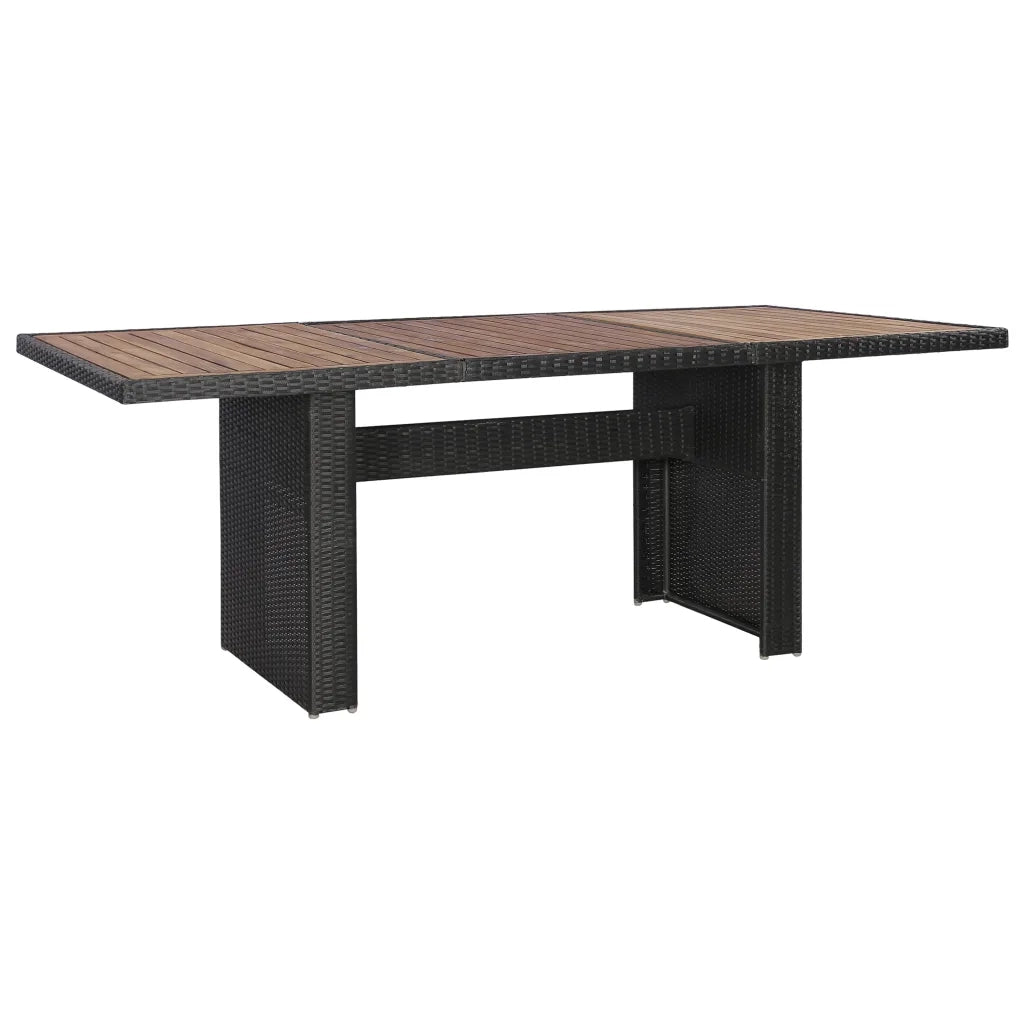 Set da Pranzo da Giardino 7 pz con Cuscini in Polyrattan Nero cod mxl 39822