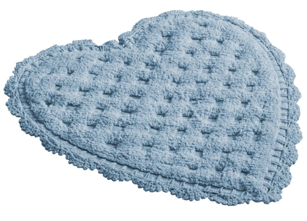 Tappeto Bagno Doccia Spugna Tappetino Assorbente Cotone Pelo Corto Mod. Giulietta - Giulietta - Azzurro