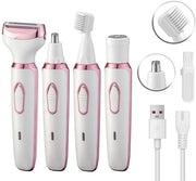Apparecchio di pulizia elettrico per donna – corpo e viso 4-in-1 – ricarica via USB