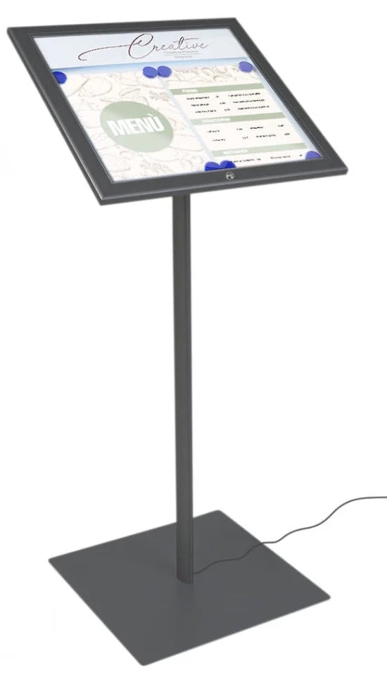 Leggio Menu per esterni Led Nero Ristoranti Alberghi Bed and Breakfast - 2 x A4 LED