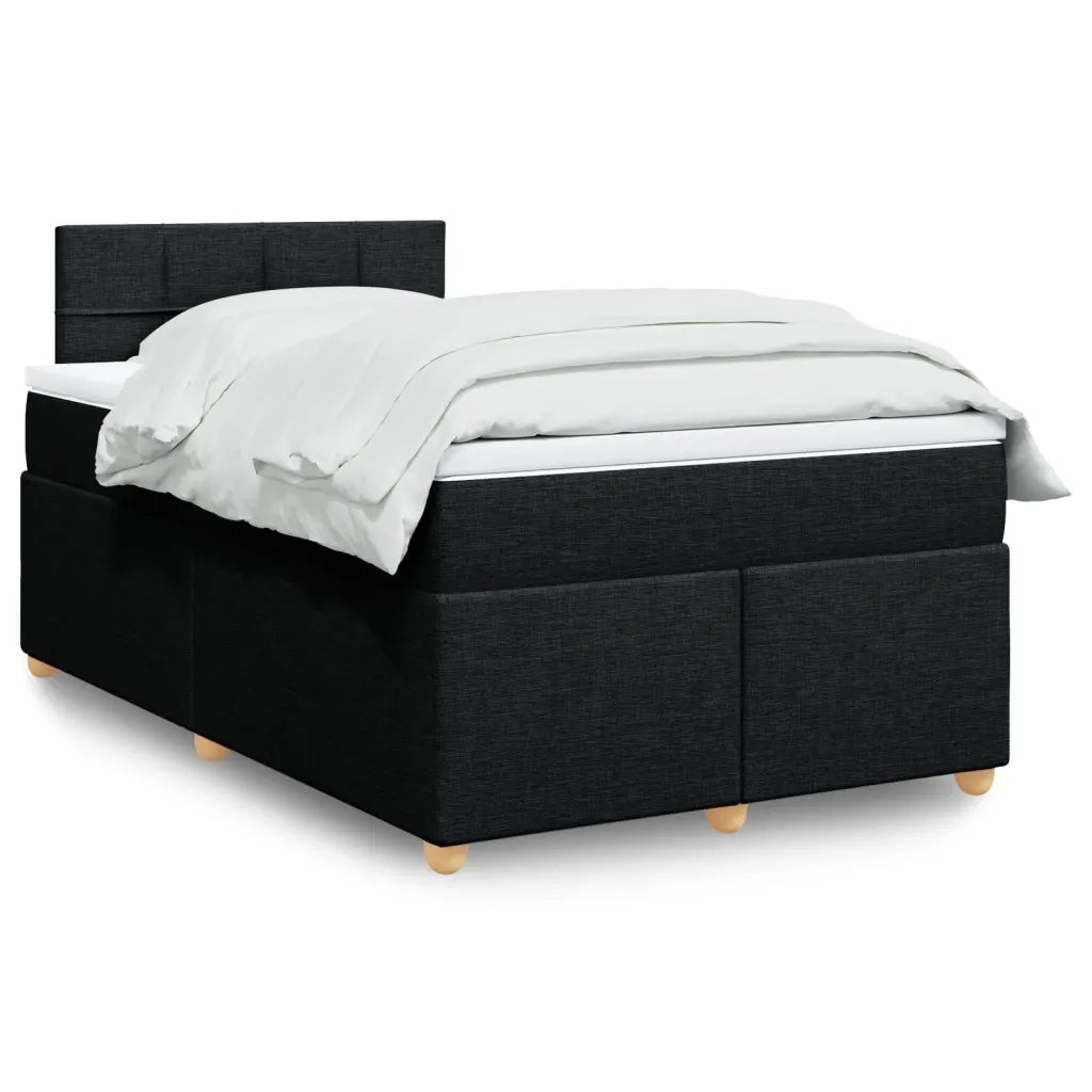 Giroletto a Molle con Materasso Nero 120x190 cm in Tessuto