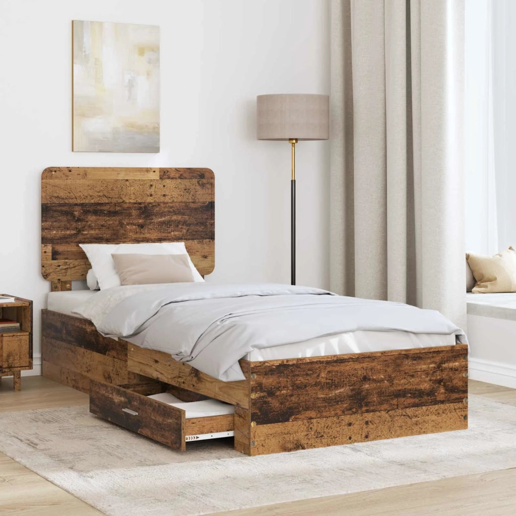 Struttura del letto con testiera Legno vecchio 100 x 200 cm 3412826