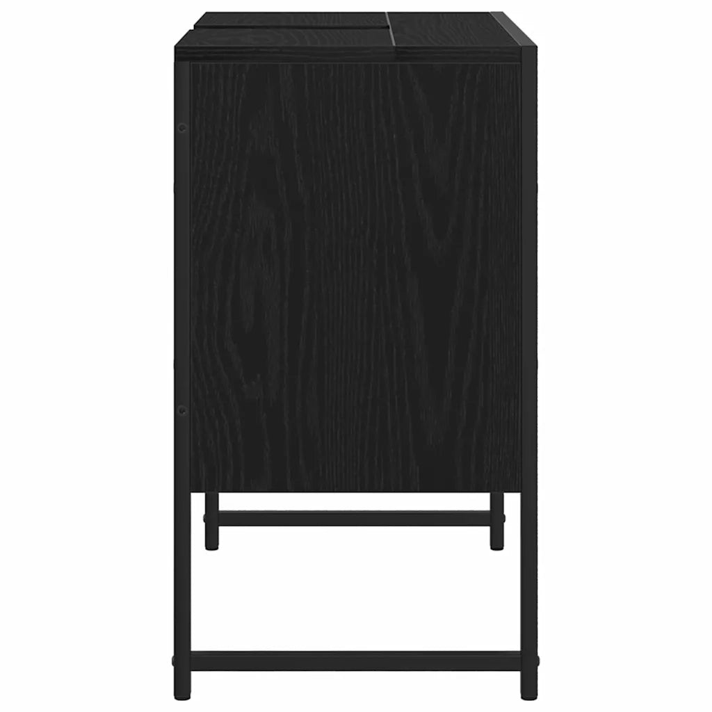 Armadio per Lavabo da Bagno Rovere Nero 60 x 30 x 60 cm 863120