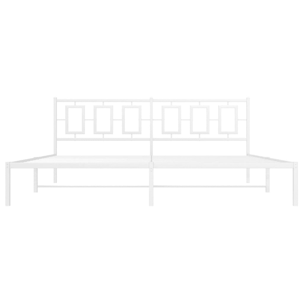 Giroletto con Testiera-Struttura Letto con testiera Metallo Bianco 193x203 cm 120832