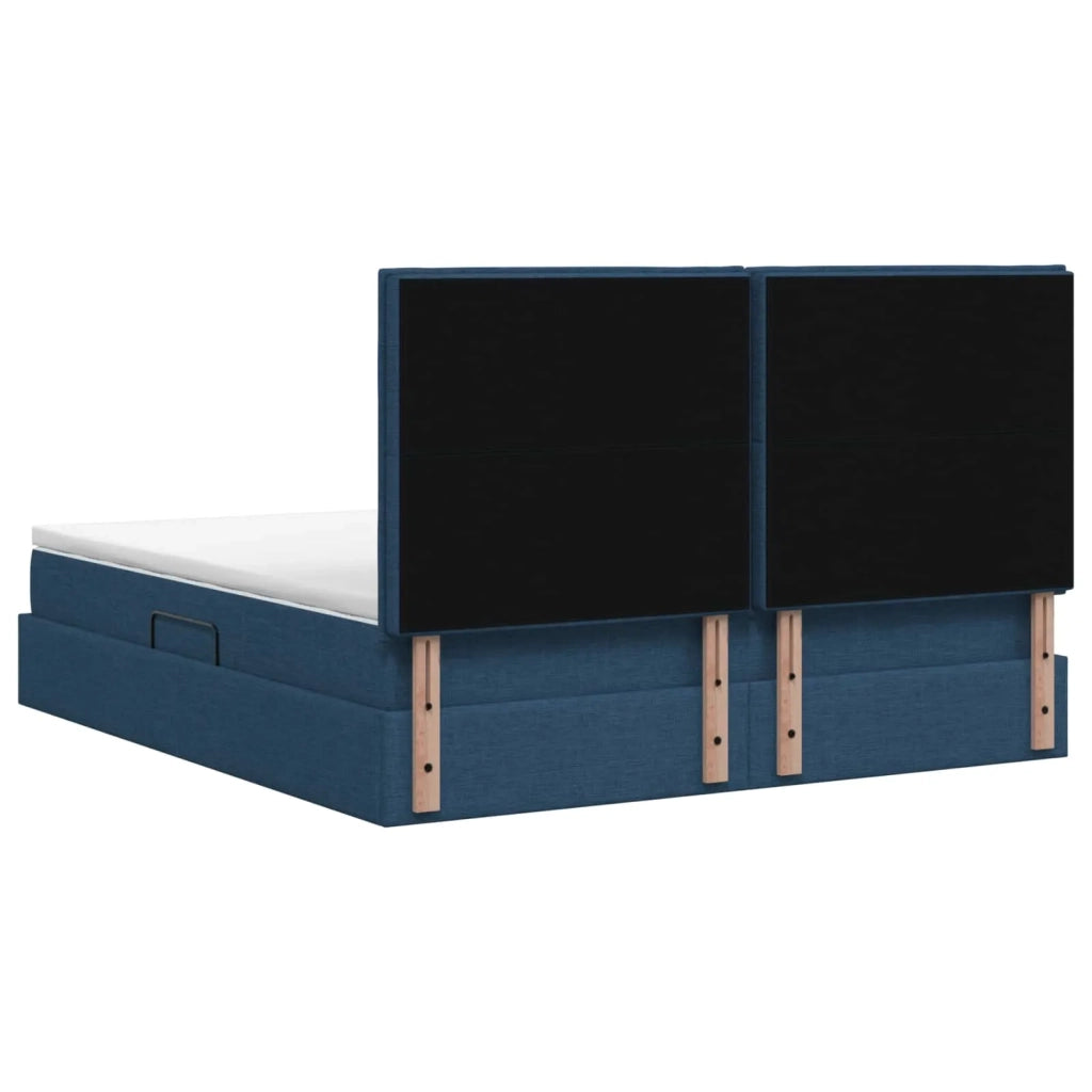 Letto con contenitore LED e materasso Blu 180 x 200 cm Tessuto 3459902