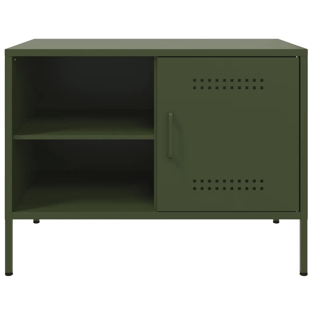 vidaXL Mobili TV 2pz Verde Oliva 68x39x50,5 cm in Acciaio