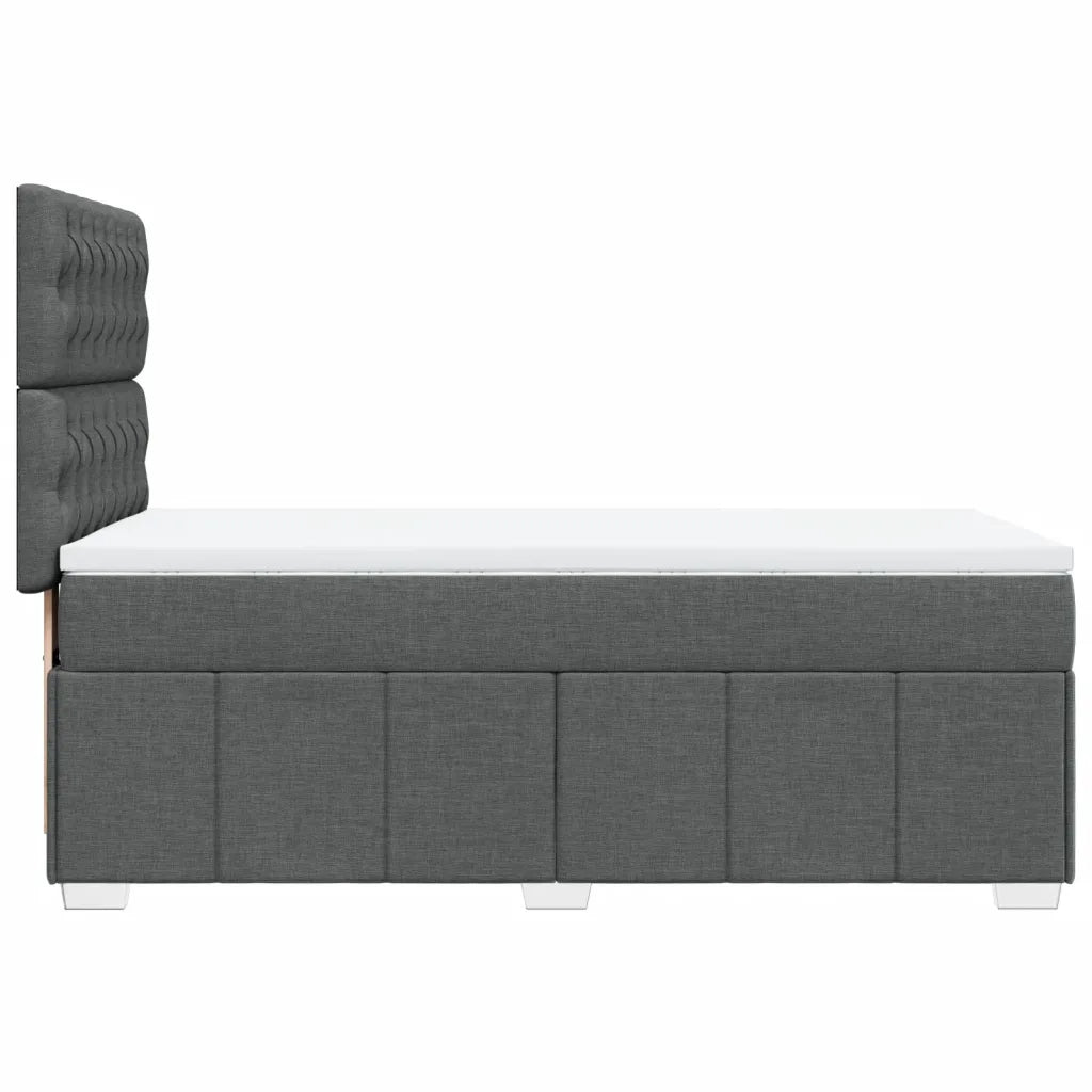 vidaXL Giroletto a Molle con Materasso Grigio Scuro 90x190 cm Tessuto