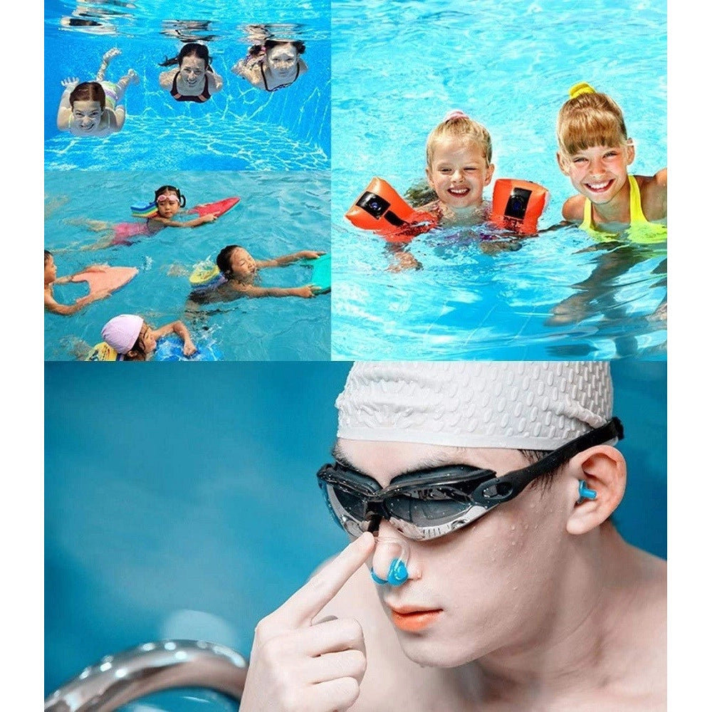 Trade Shop - Set Clip Naso Nuoto + Tappi Per Orecchie Immersioni Subacquee Assortiti 605431 -