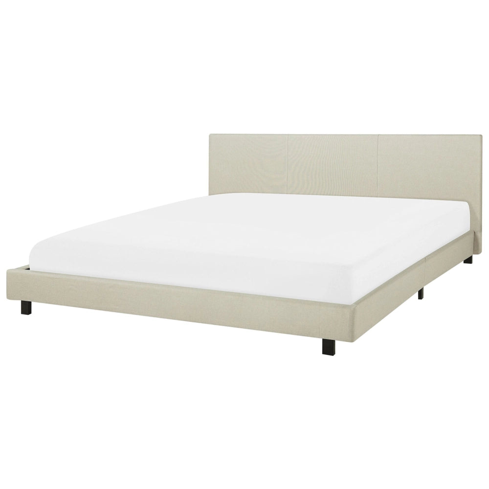 Letto a doghe Tessuto in poliestere beige imbottita 180 x 200 cm Design moderno
