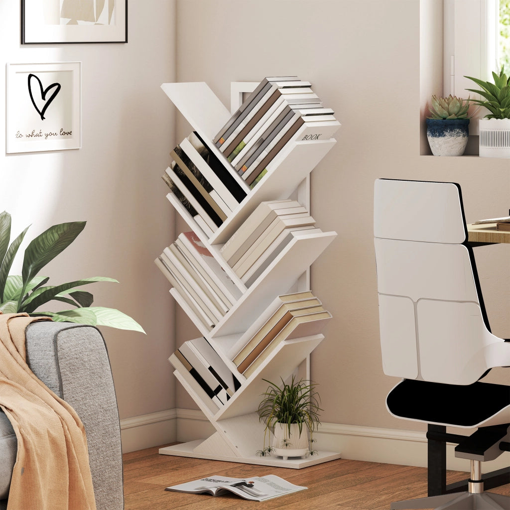 Libreria a Forma di Albero con 7 Ripiani ¨C Xylo ¨C Bianco 50x24x109 cm