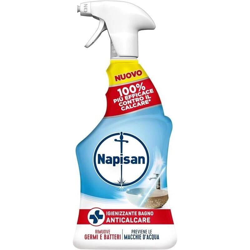 SPRAY NAPISAN 12 PZ IGIENIZZANTE BAGNO ANTICALCARE 740 ML L'UNO RIMUOVE GERMI E BATTERI PREVIENE LE MACCHIE DI ACQUA