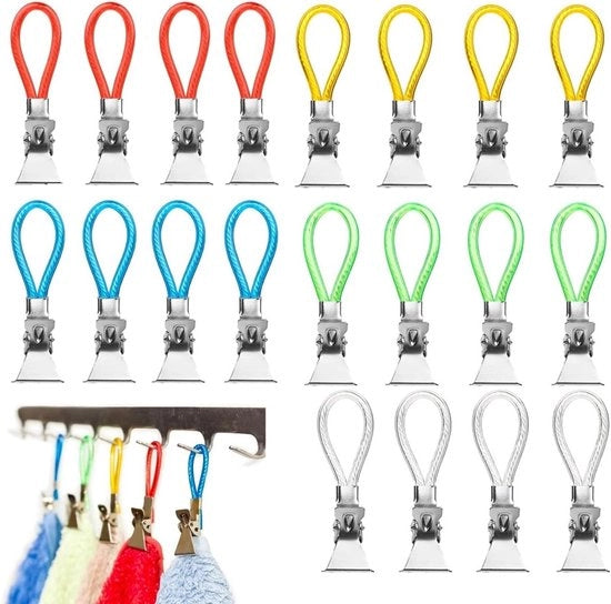 20 Pezzi di Spaghi per Asciugamani, Spaghi Colorati per Bagno e Cucina, Spaghetti per Asciugamani e Ganci per Organizzazione