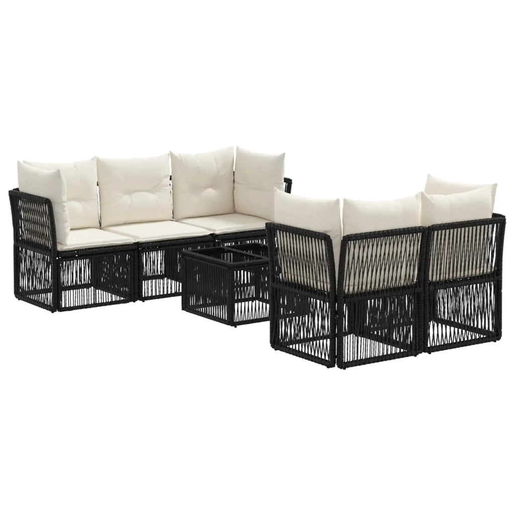 Set Divano da Giardino 6 pz Nero polyrattan 3434134