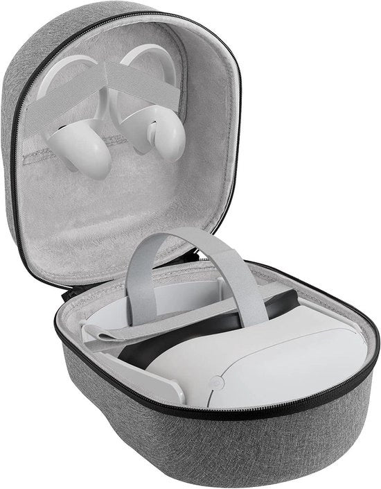 Borsa di trasporto per Oculus VR - Protezione per accessori VR - Grigio - Adatto per Meta Q2 Pro - Borsa con tasca di stoccaggio