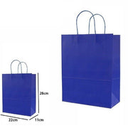 Trade Shop - Set 4 Pezzi Buste Borsa Da Regalo Sacchetti Carta Colore Blu 28x22x11 Cm 68450 -
