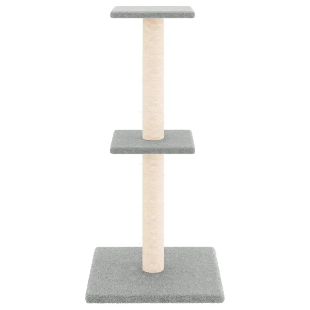 Tiragraffi per gatti Mobili per arrampicata su torre Tiragraffi piattaforma da arrampicata con tiragraffi in sisal leggero 73 cm grigio 02_0022615