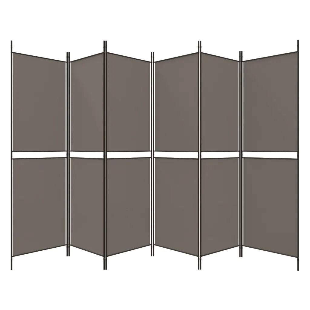 Divisorio Ambienti | Divider per stanze | Paravento a 6 Pannelli Antracite 300 x 180 cm Tessuto