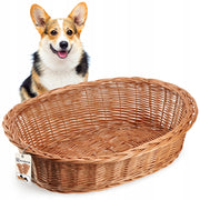 Cuccia per cani e gatti KADAX in vimini naturale, media, ecologica, 65 cm.
