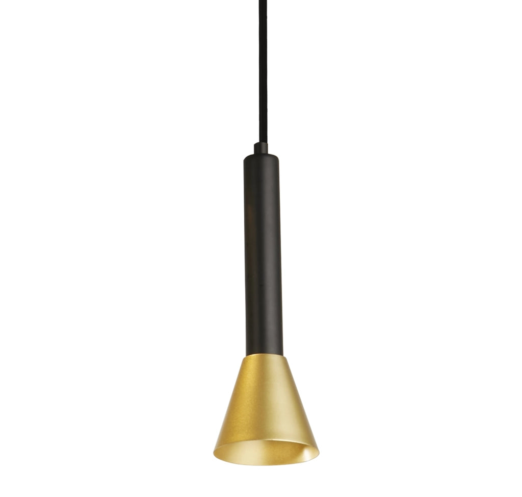 Sospensione Moderna Signal Acciaio Nero Oro 1 Luce Gu10