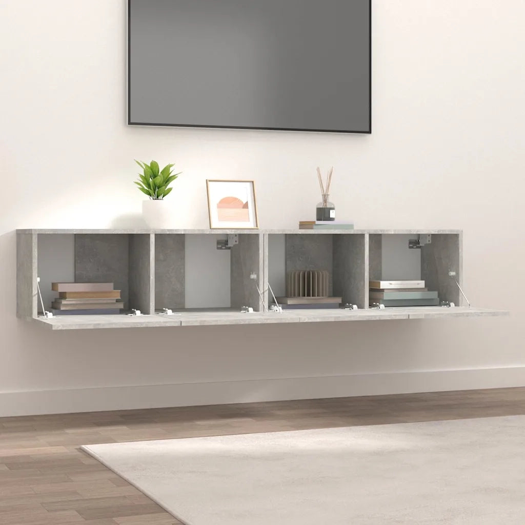 Mobili TV 2 pz Grigio Cemento 80x30x30 cm in Legno Multistrato 804539