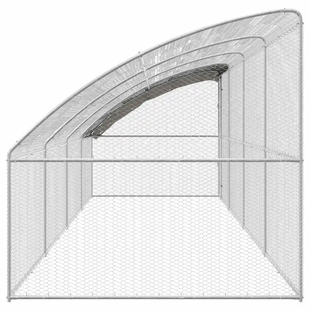 Gabbia per polli 4 pcs Argento 800 x 200 x 200 cm Acciaio e PE