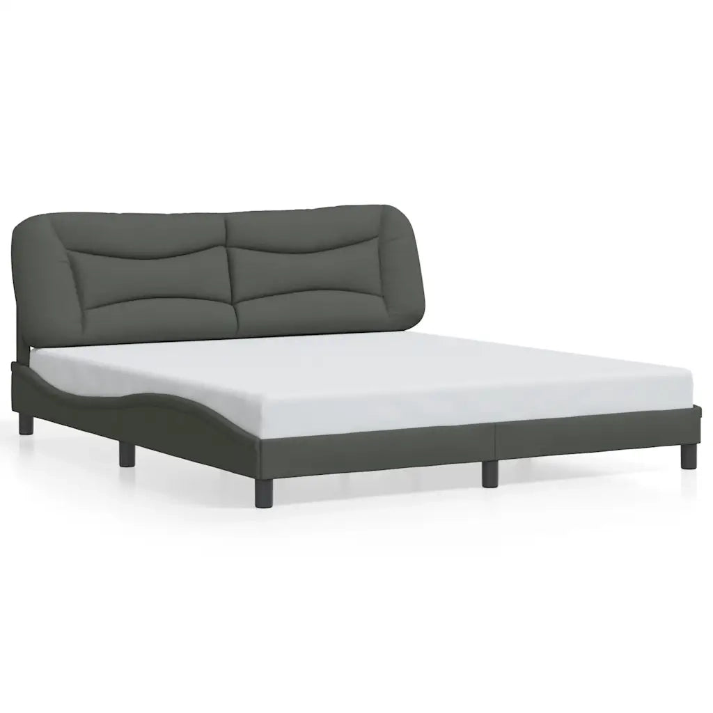 Giroletto senza Materasso Hvar Grigio Scuro 180x200 cm Tessuto