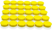 Magnetici per lavagne, 30 pezzi forti magnetici colorati per frigoriferi, magnetici per frigoriferi, minimagnetici, piccoli magnetici rotondi, magnetici per lavagne, per lavagne, pareti magnetiche, uffici (giallo)