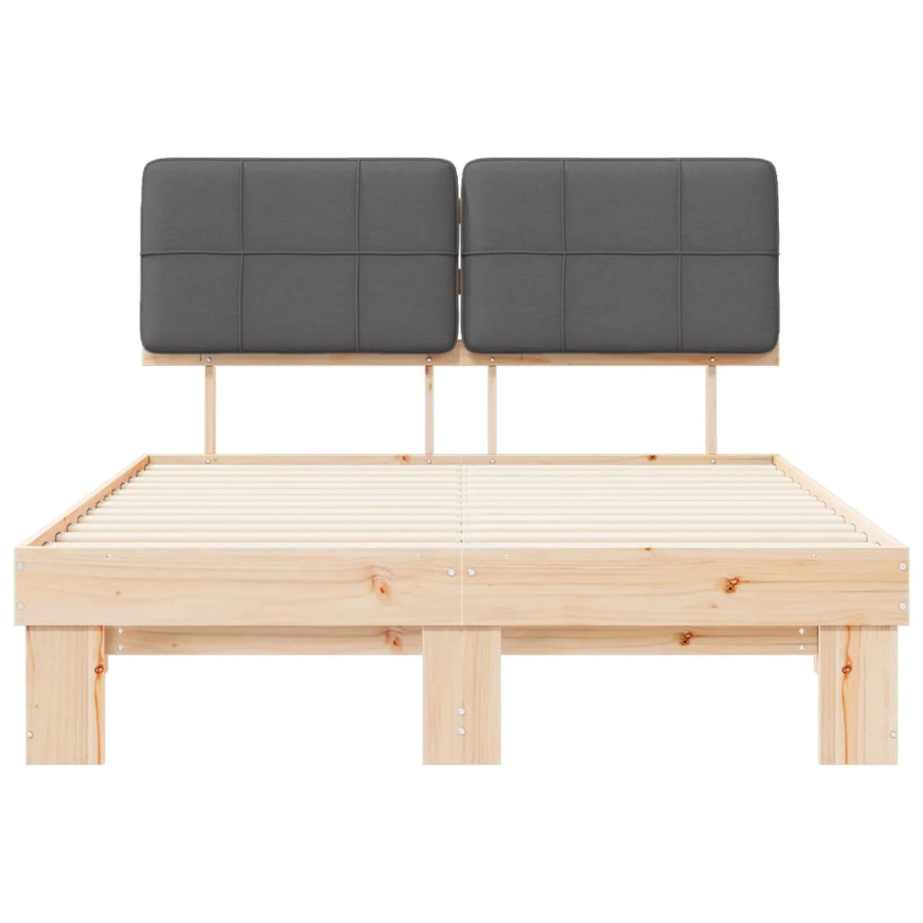 Letto con Testiera Rivestita Grigio scuro 135 x 190 cm 877430