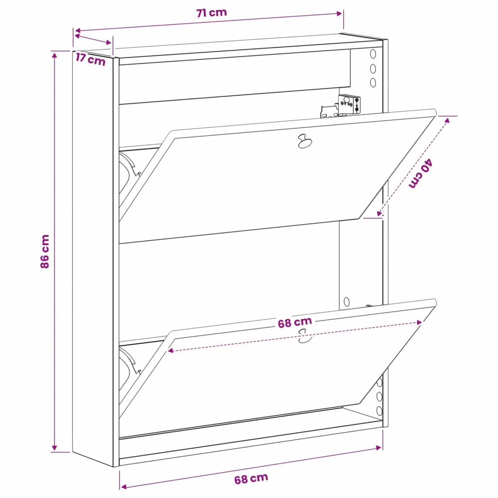Mobiletto per Scarpe da Muro BREDA 71 x 17 x 86 cm Bianco 897515
