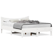 Letto matrimoniale | Letto per adulti | Letto senza Materasso Bianco 140x200 cm Legno Massello di Pino