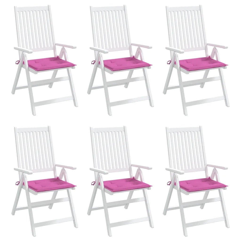 Cuscini per Sedia 6 pz Rosa 50x50x3 cm in Tessuto 361094