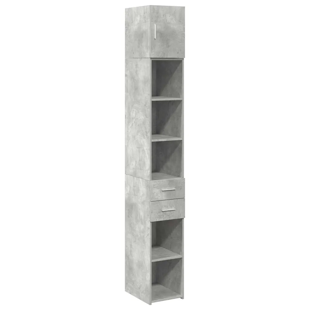 Mobile Sottile Grigio Cemento 30x42,5x225 cm in Truciolato 3281269