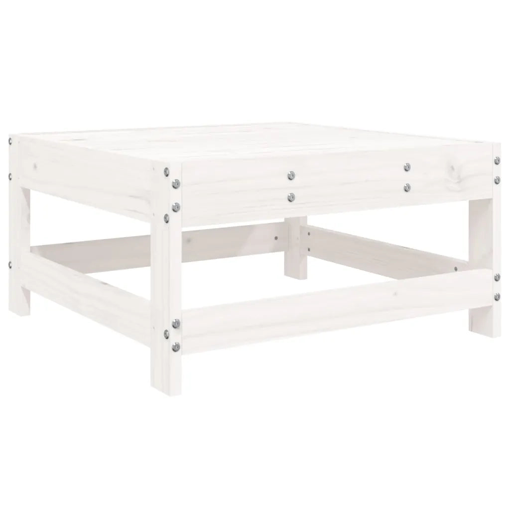 Set Divani da Giardino 11 pz Bianco in Legno Massello di Pino