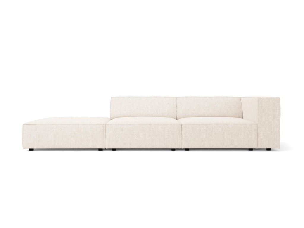 Cosmopolitan Design - Divano sinistro "Arendal" 4 posti in ciniglia beige chiaro 