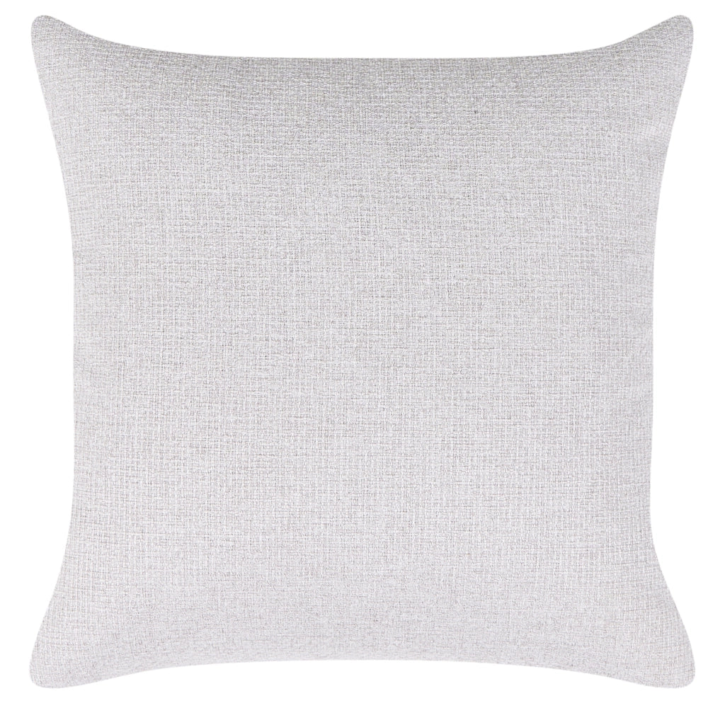 Divano a 3 posti in tessuto grigio chiaro con cuscini decorativi extra e gambe rivestite stile retrò-moderno