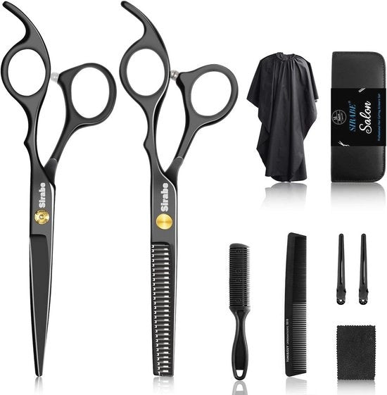 Kit di forbici per capelli professionale - Set di forbici per capelli da barba - Forbici per capelli sottili - Set di forbici per capelli per parrucchieri - Capelli a casa