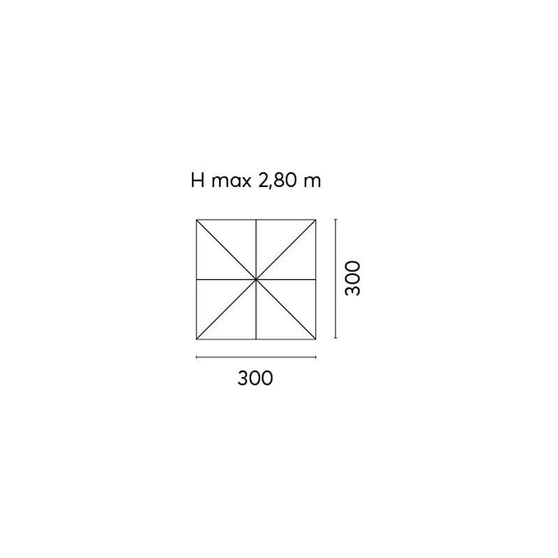 Ombrellone Quadrato 3X3 Fusto Antracite Poliestere Ecru' Moia