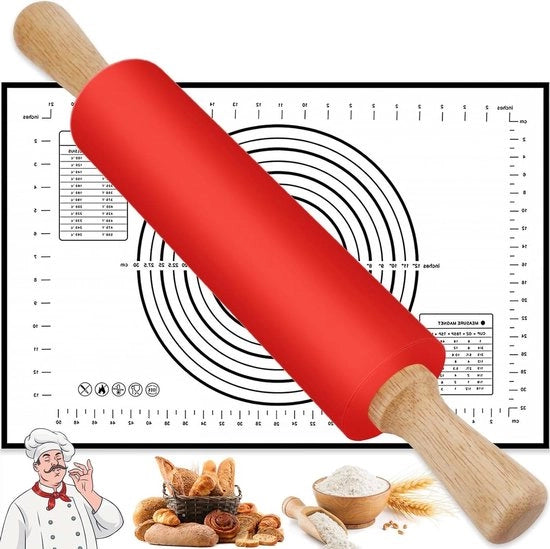 Roller di silicone con teglia 432 cm - Acciaio inossidabile - Superficie antiscivolo - Accessori da forno