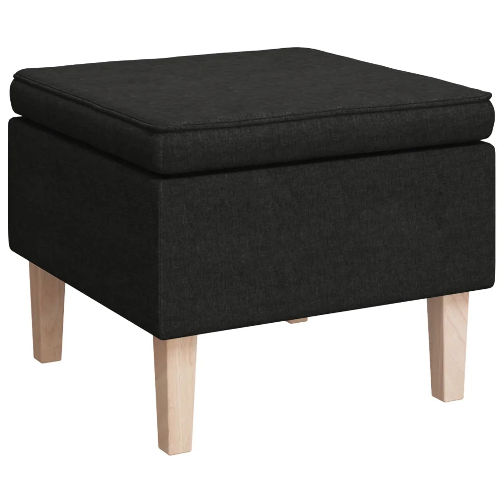 Poltrona con Gambe a Dondolo | Sedia Relax e Sgabello Nero in Tessuto