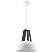 Lampada a sospensione Kupola bianca/legno nero Pure Lume