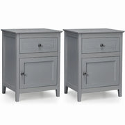 Set di 2 comodini 48 x 38 x 63,5 cm con cassetto scorrevole design moderno in MDF grigio 20_0012502