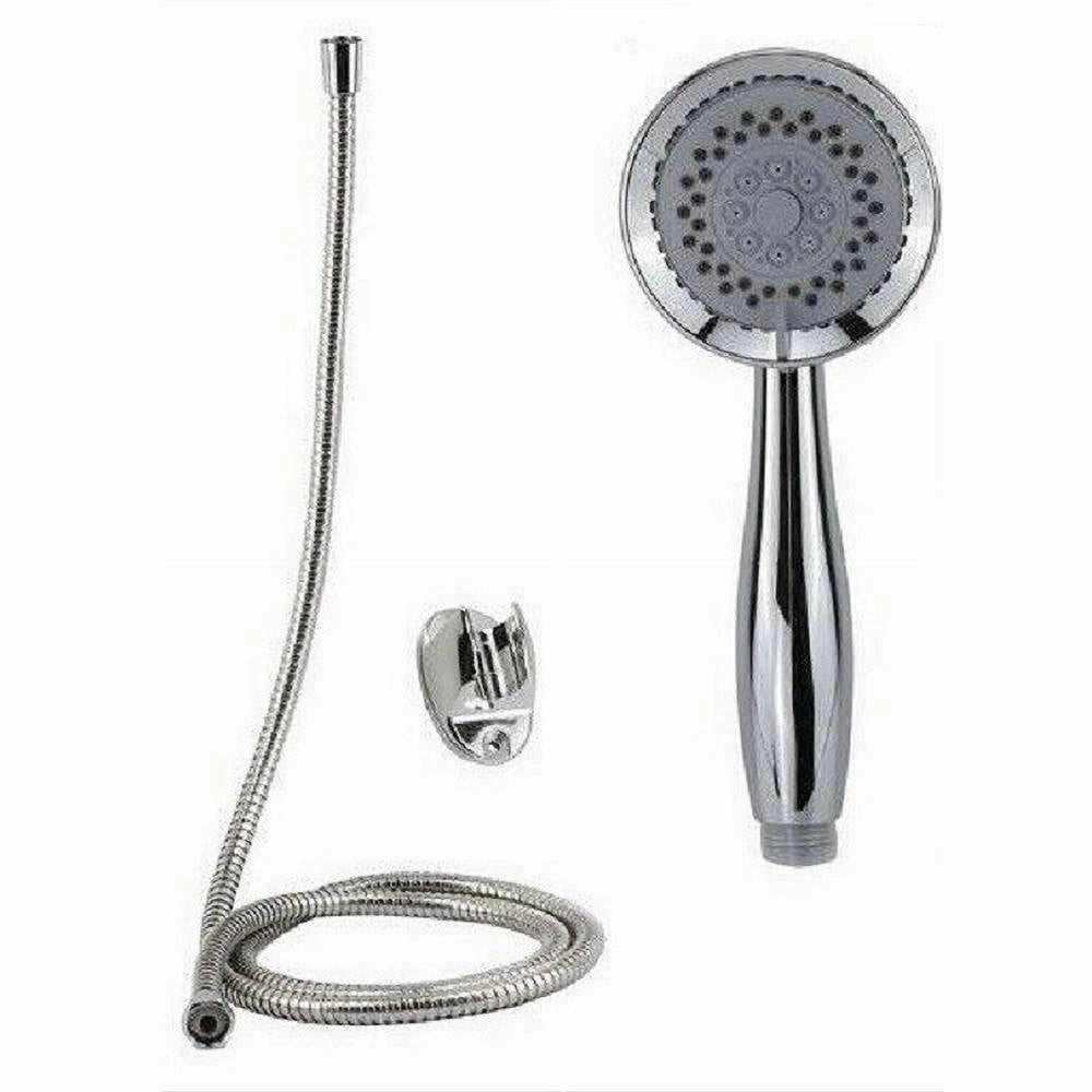 Trade Shop - Kit Bagno Doccetta Doccino Soffione Doccia Tondo Con Laccio 1,8 Mt Staffa 69063 -