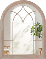 Specchio da Parete, Specchio a Finestra ad Arco con Cornice Metallica, Antideflagrante per Soggiorno Ingresso Corridoio, 88,5 x 69 cm (Stile 1)