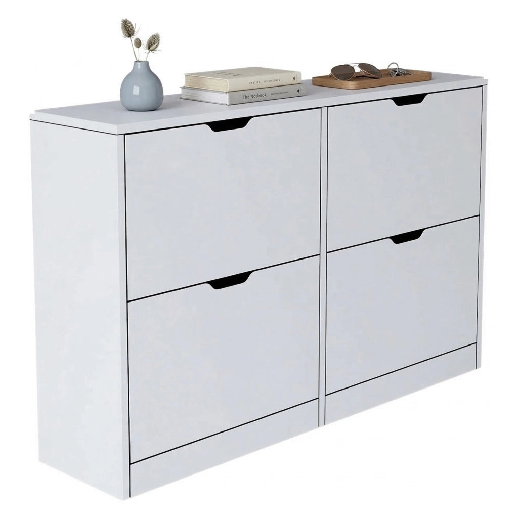 Mobile Portascarpe Greccio, Scarpiera 8 Ripiani, 121x30x79h cm Bianco