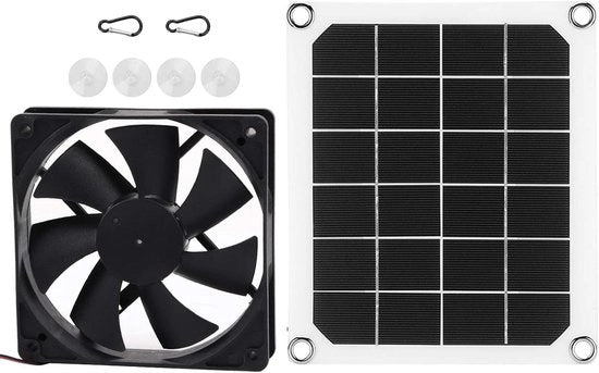 Ventilatore di scarico alimentato da energia solare 10W IP65 impermeabile USB per esterno - capanno per polli serra per campeggio