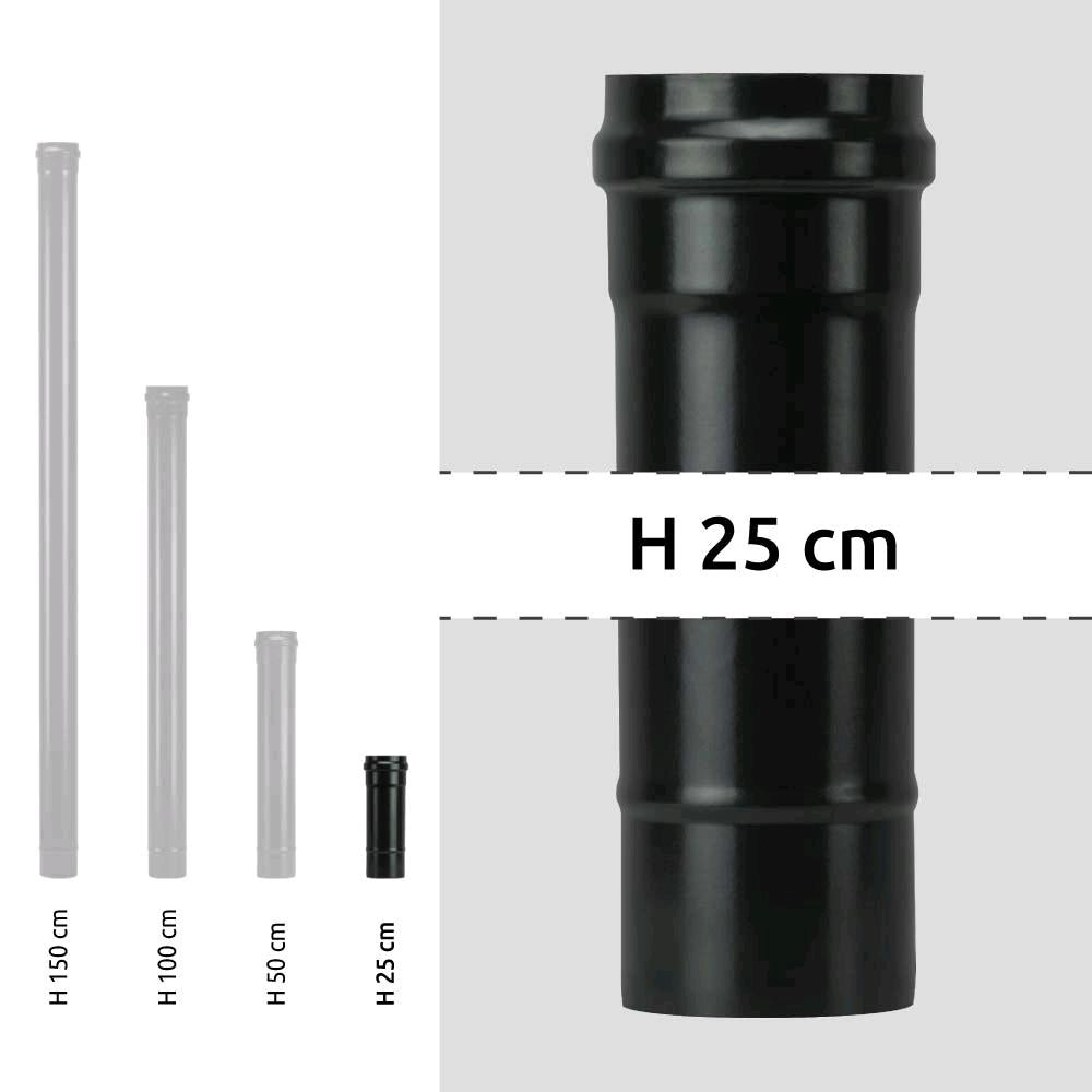 Tubo per Stufa a Pellet Acciaio rivestito con smalto porcellanato 25H cm 8 ⌀ cm - PNL802